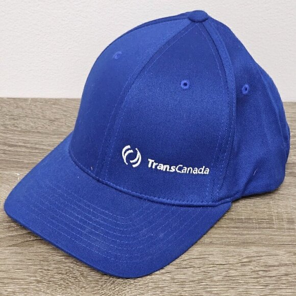 TransCanada  FlexFit Blue Grey Baseball Hat Cap Adjustable Size S/M Curved Brim - Picture 2 of 13